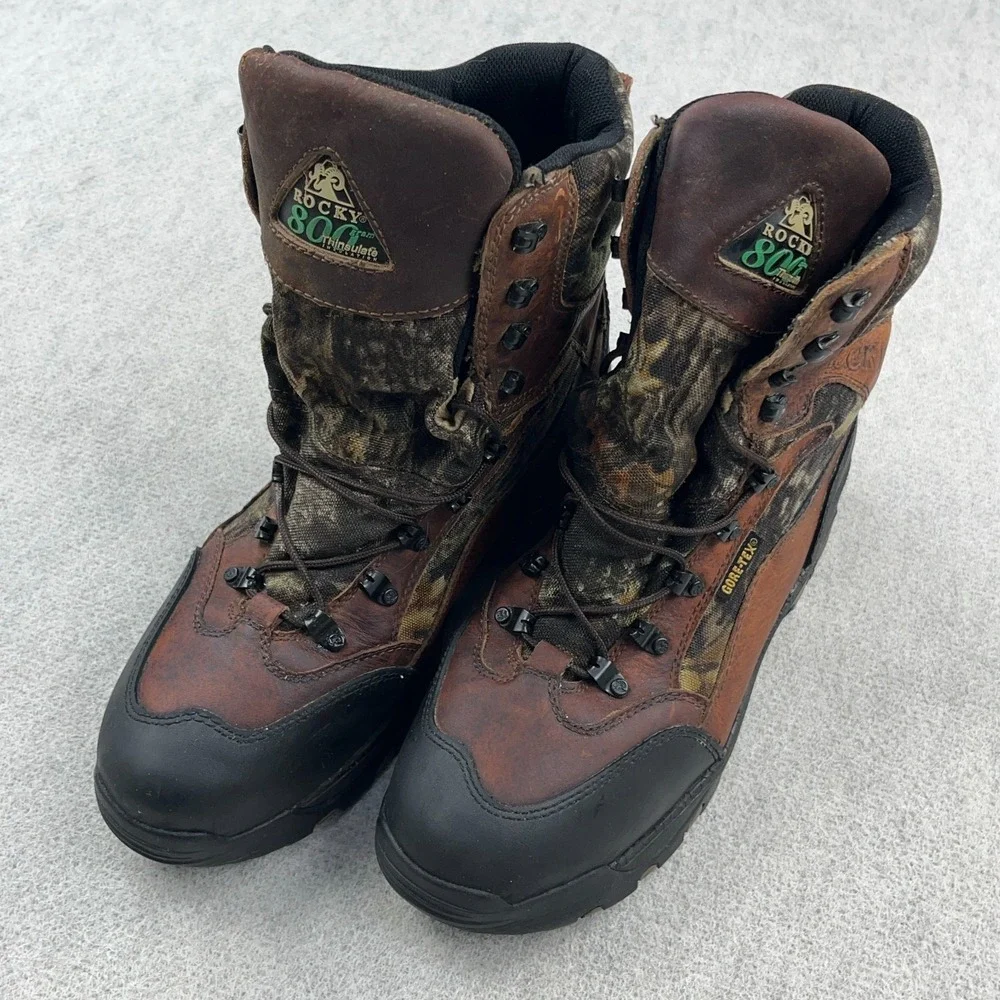 Rocky 800 Grams Gore-Tex Camo Boots Mens Size 12 Insulated Thinsulate